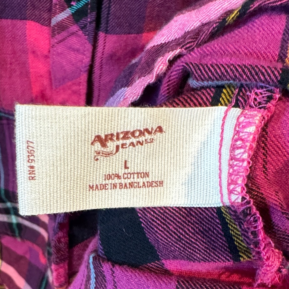 Arizona Jean Company — Plaid Flannel Button-Down in Pink and Purple - Picture 4 of 9